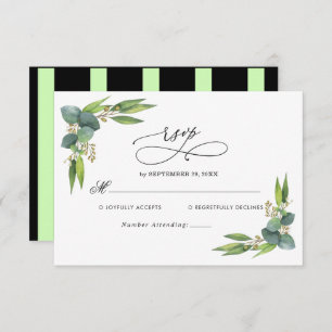 Elegante Eucalyptus verde Boda Tarjeta RSVP