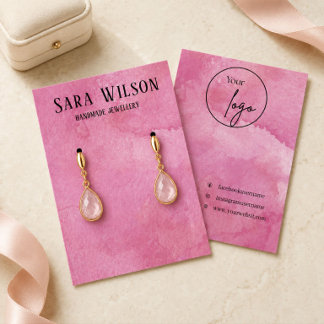 Elegante exhibidor de aretes de acuarela rosa pers