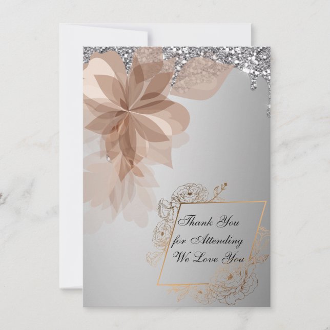 Elegante Extravaganza Tarjeta de agradecimiento pe (Anverso)