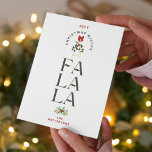 Elegante Fa La La Navidades Foto Personalizada<br><div class="desc">Elegante Fa La La Navidades Foto Nombre de familia personalizado Tarjetas de Navidades modernas con el texto "Navidades Deseos Fa La La" en elegante y moderna tipografía de escritura. Añade tu foto favorita al revés. Perfecto para que los Navidades los envíen a sus amigos y familiares. FOTO TIP: centra tus...</div>