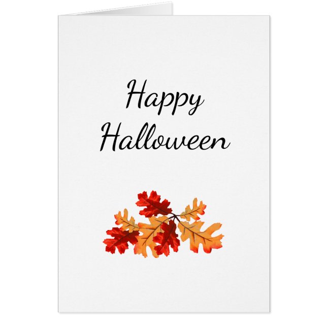 Elegante Fall Foliage Simple Halloween Card (Frente)