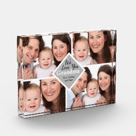 Elegante Familia Abuela Cuatro Fotos Nombre Script