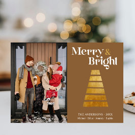 Elegante familia de árbol de Navidad dorado foto b