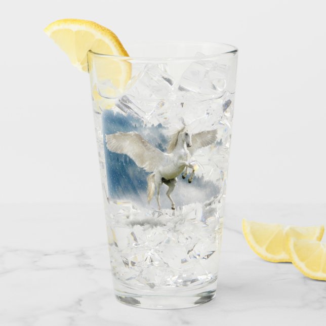 Elegante Fantasía Pegasus Mítico Volando Unicornio (Anverso (hielo))