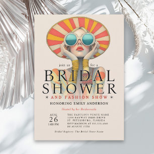 Elegante Fashion Show Bridal Shower Invitación