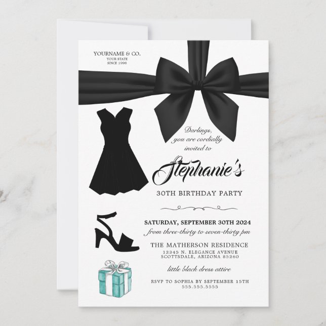 Elegante Fashion Tiffany Invitación de cumpleaños (Anverso)