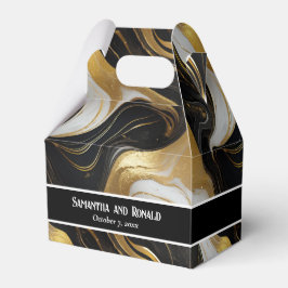 Elegante Faux Gold, Cajas Favoritas de Mármol Blan