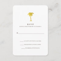 Elegante Faux Gold Palm Tree RSVP | Verde