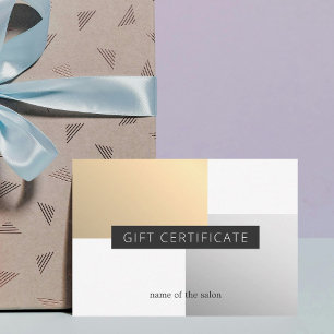 Elegante Faux Gold Silver Belleza Geométrica Blanc