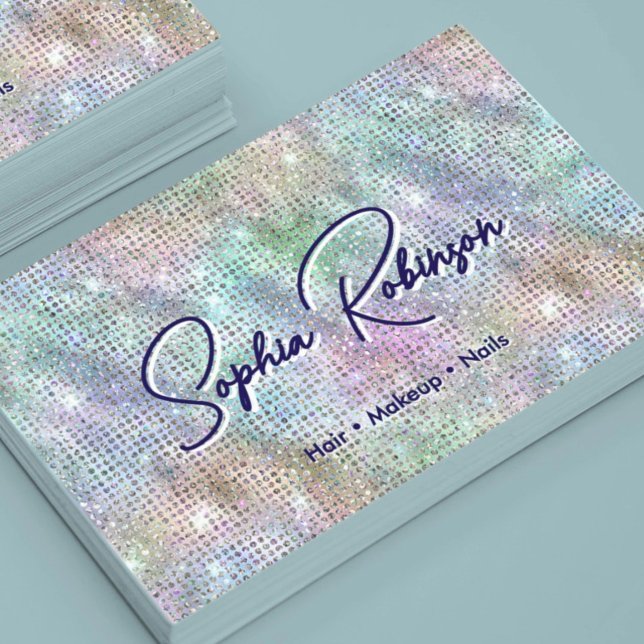Elegante Faux Holographic Purpurina tarjeta de vis (Subido por el creador)