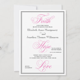 Elegante Fe Rosa Esperanza Amor Invitación a la Bo