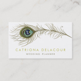 Elegante Feather Peacock Elegante Tarjeta de Negoc