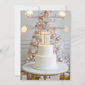 Elegante Felicitación de Cumpleaños y Navidad