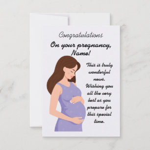 Elegante felicitación por tarjeta de embarazo