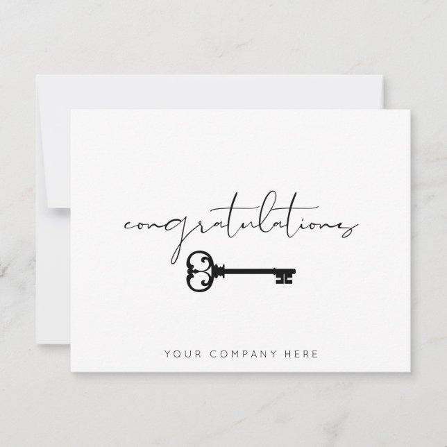 Elegante Felicitaciones Nuevo inmobiliario (Anverso)