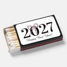 Elegante Feliz Año Nuevo 2027 Cinta Rosa