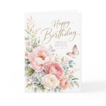 Elegante Feliz Cumpleaños Tarjeta de Felicitación