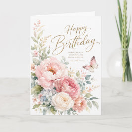 Elegante Feliz Cumpleaños Tarjeta de Felicitación