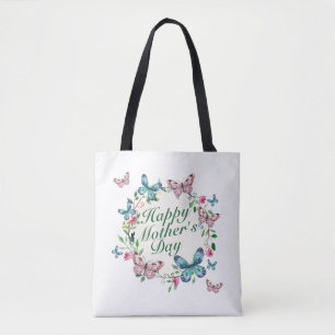 Elegante Feliz Día de la Madre Bolsa de Tote Flora
