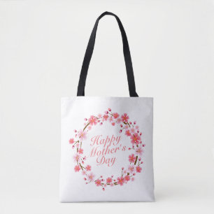 Elegante Feliz Día de la Madre Bolsa de Tote Flora