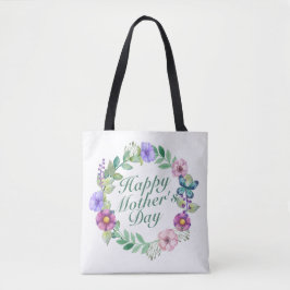 Elegante Feliz Día de la Madre Bolsa de Tote Flora