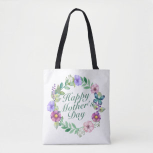 Elegante Feliz Día de la Madre Bolsa de Tote Flora