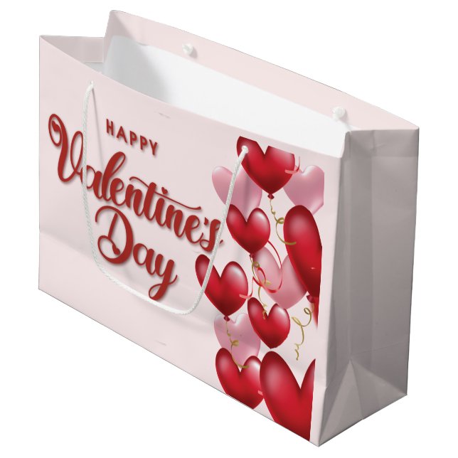 Elegante Feliz Día de San Valentín Gran Bolsa de R (Angulo Anverso)