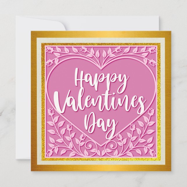 Elegante Feliz Día de San Valentín | Oro y calor r (Anverso)
