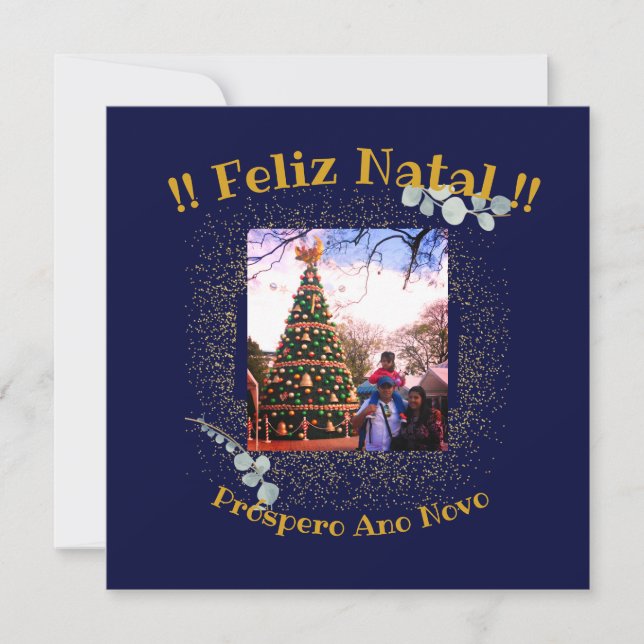Elegante feliz Natal e Próspero Ano Portugués (Anverso)