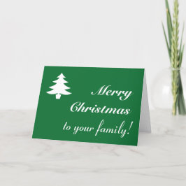 Elegante "¡Feliz Navidad a tu familia!" Tarjeta