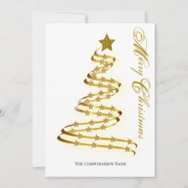 Elegante Feliz Navidad Árbol Dorado Estrellas Abst