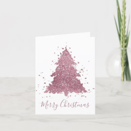 Elegante Feliz Navidad | Árbol rosa Dusty Mauve