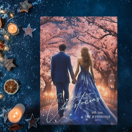 Elegante Feliz Navidad Azul Fotos de Flora Rosa