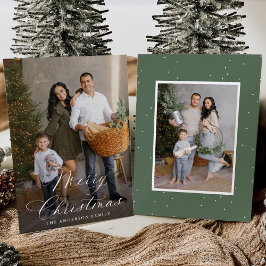 Elegante Feliz Navidad Caligrafía Sage 2 Foto