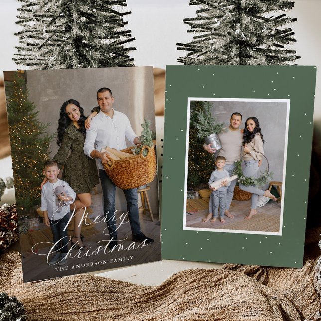 Elegante Feliz Navidad Caligrafía Sage 2 Foto (Subido por el creador)