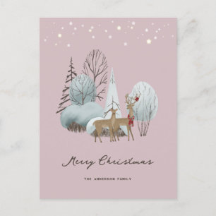 Elegante Feliz Navidad Invierno Escenario Buck Doe