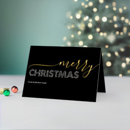 Elegante Feliz Navidad Negocios Blanco y Negro