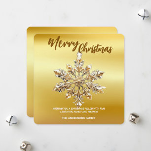 Elegante Feliz Navidad Nochebuena de copas de niev