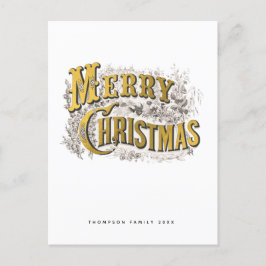 Elegante Feliz Navidad Rústica Vintage no foto