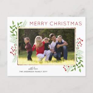 Elegante Feliz Navidad Sale Foliage Berry Photo