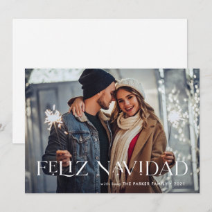 Elegante Feliz Navidad   Tarjeta de Navidad de una