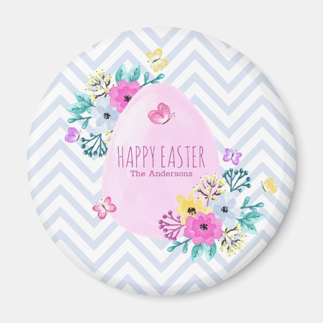 Elegante Feliz Pascua Personalizada | Imán (Frente)