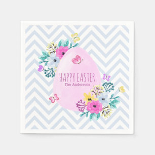 Elegante Feliz Pascua Personalizada   Servilleta d