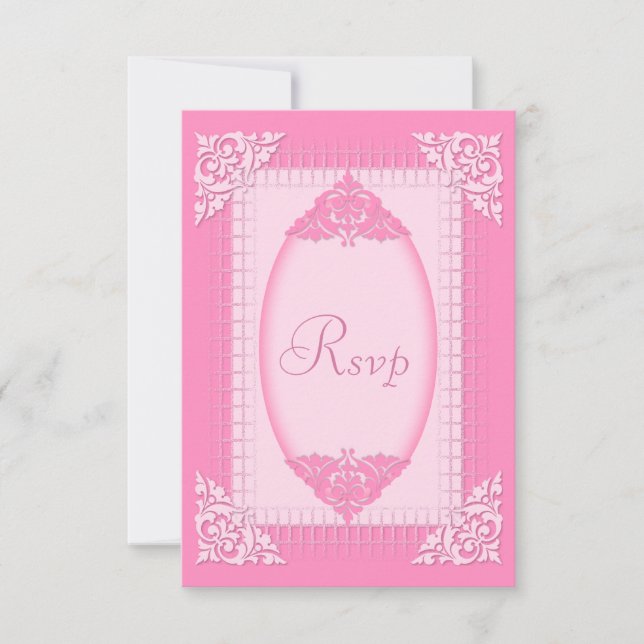 Elegante, femenino rosa RSVP (Anverso)