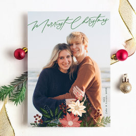 Elegante Festividad de Feliz Navidad Poinsettia Fo