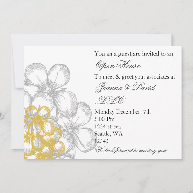 elegante fiesta corporativa amarilla Invitación (Anverso)