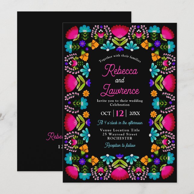 Elegante fiesta de bodas Invitaciones (Anverso / Reverso)