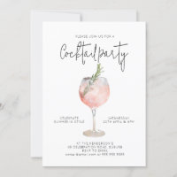 Elegante Fiesta de cócteles Invitación rosa