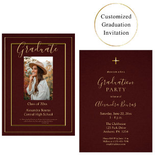 Elegante fiesta de graduación 2025 Invitación orto