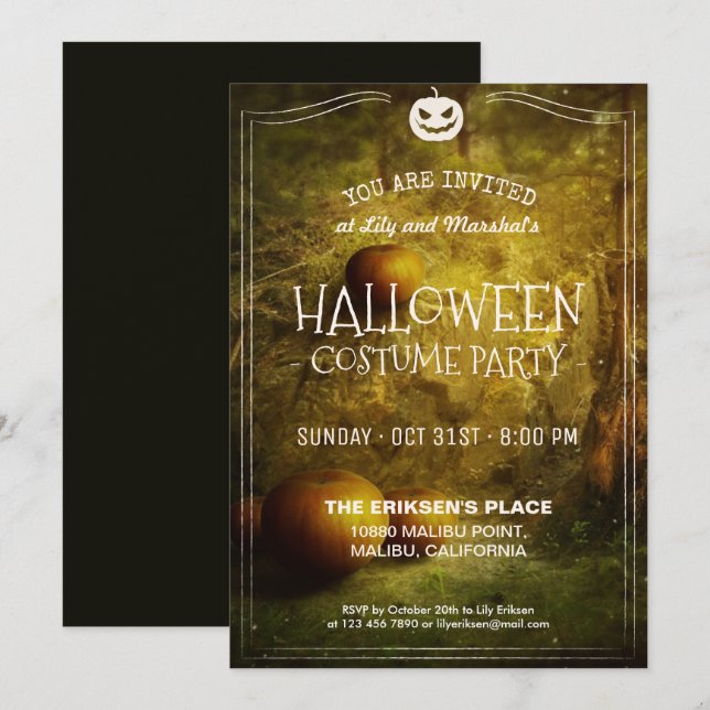 Elegante fiesta de Halloween de época | Invitación (Anverso / Reverso)
